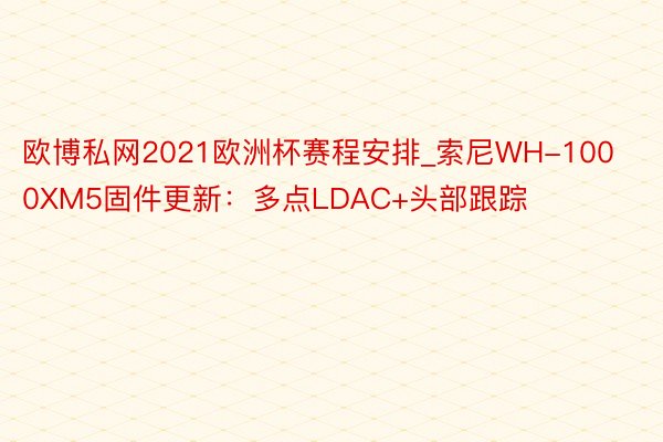 欧博私网2021欧洲杯赛程安排_索尼WH-1000XM5固件更新：多点LDAC+头部跟踪